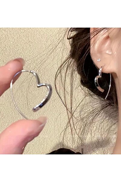 ERDESIGNN أقراط نسائية من الفولاذ المستورد على شكل قلب من الفولاذ المقاوم للصدأ