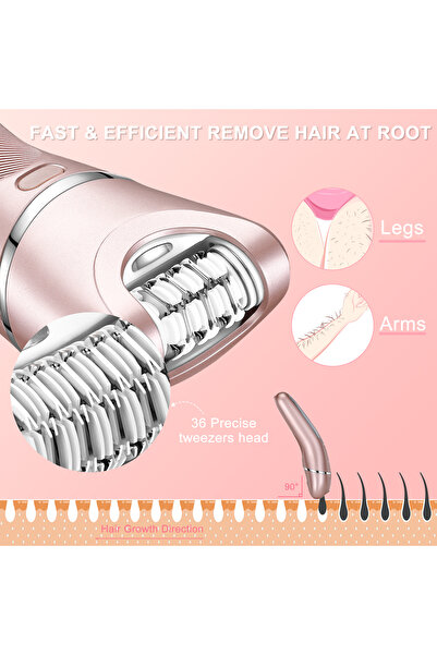 Hatteker Multifunctional 3 in 1 Electric Shaver for Women Lady Epilator Body Hair Removal Dry & Wet