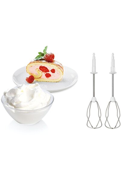 Bosch Mixer de mana MFQ36480, 450 W, 5 viteze + Turbo, picior pasator inox, tocator, vas gradat, alb/gri