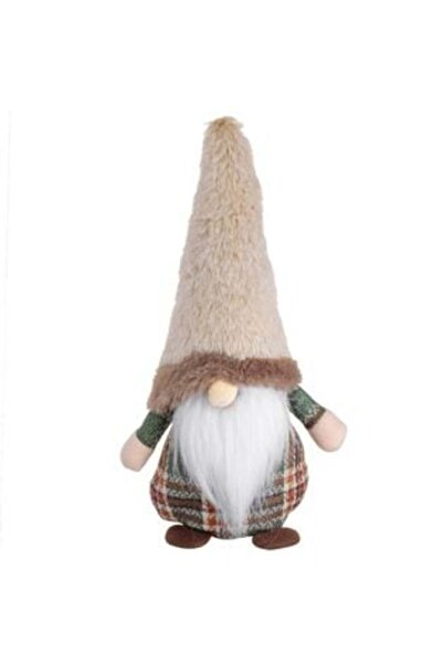 Tessari Christmas Decorative Figurine - Brown Checkered Gnome 30 cm