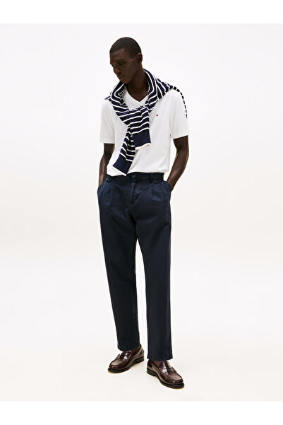 Tommy Hilfiger Men White V-Neck Short Sleeve T-Shirt