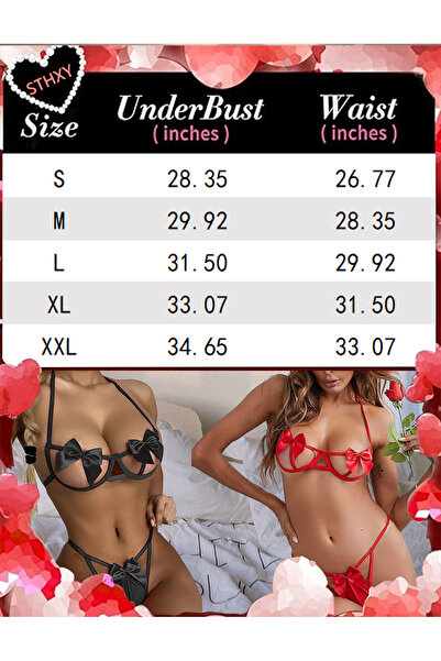 Sthxyfaith Lingerie Sets for Women Sexy 2 Piece Bra Panty Set Appliques Cut Out Outfits for Women Black Medium