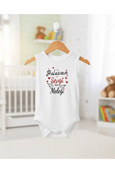 Babix Unisex Bebek Krem Halasının Sevgi Meleği Yazılı Zıbın