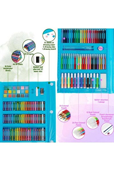 Generic 208 PCS Art Supplies Drawing Art Kit for Kids Adults Set with Oil Pastels Crayons
