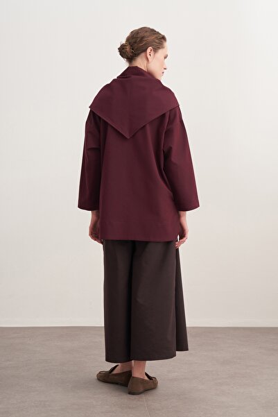 EBU Prive Women's Gabardine Jacket Shirt Plum