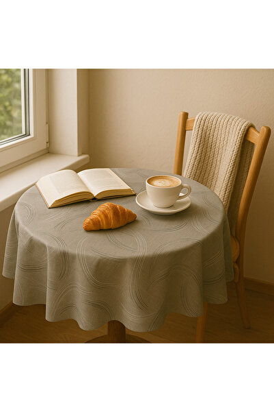 Brava Casa Tablecloth Soft Grey Swirl 140×600 cm, BravaCasa