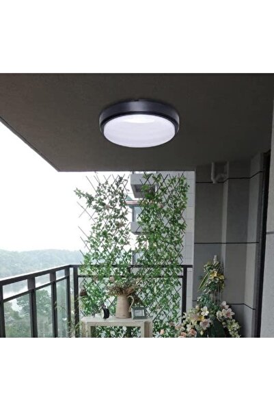 STOREMAX Lvn 15W Siyah Led Nem Su Geçirmez Banyo Bahçe Balkon Modern Tavan Duvar Lambası Beyaz Işık 6500K IP6