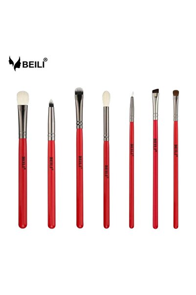 BEILI Red 7-Piece Makeup Brush Set