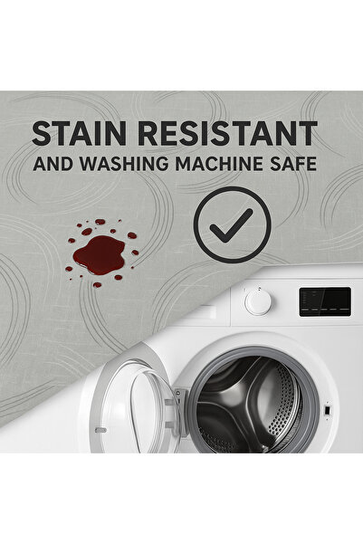 Brava Casa Tablecloth Soft Grey Swirl 140×600 cm, BravaCasa