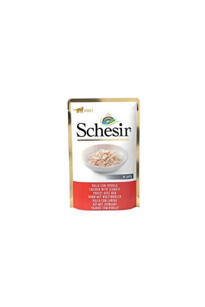 Schesir شيزر طعام رطب بالدجاج وسمك القاروص للقطط 85g