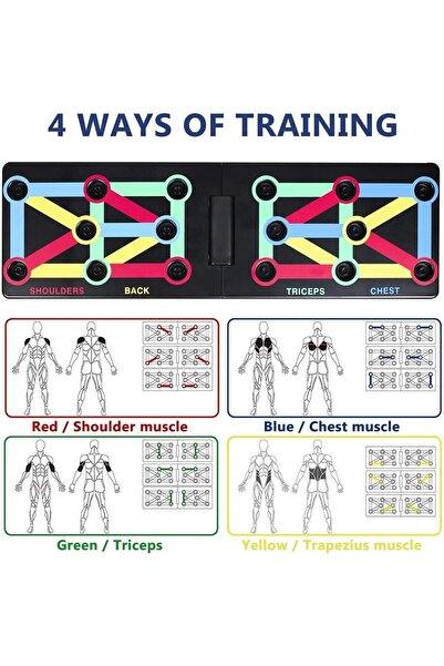 Genaric Push Up Board - Foldable Fitness Rack Training System 12 in 1 for Home Fitness