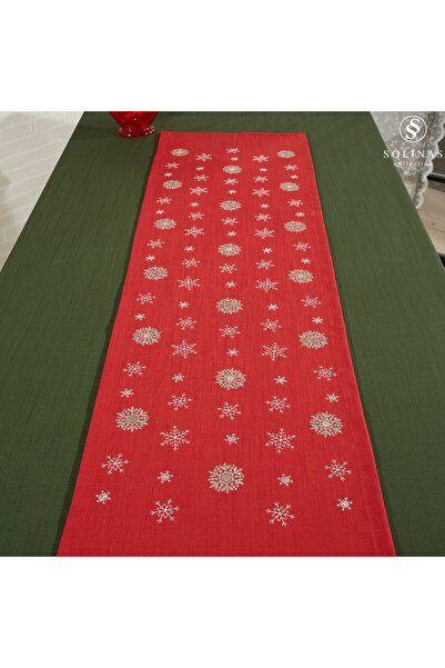 Solinas Collection Mila Gardenya Fabric 2 Piece Green Tablecloth and Embroidered Runner