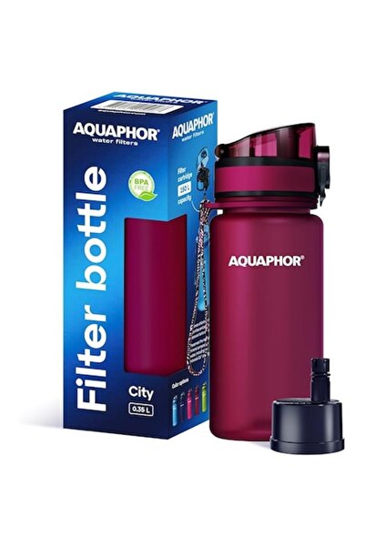Aquaphor City 350 ml Filter Water Bottle - Ruby, Tritan, BPA-free