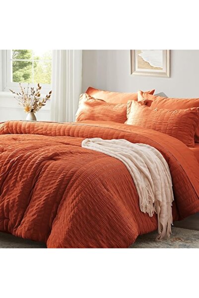 Luofanfei Seersucker bedding set, duvet cover 135x200 + pillowcase 80x80, microfiber, reversible, ca