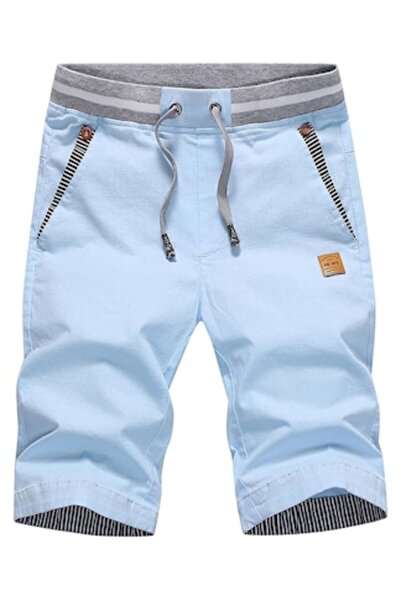 Zoxoz Men's Summer Shorts, 2XL, 60% Cotton/35% Linen/5% Elastane, Casual with Pockets