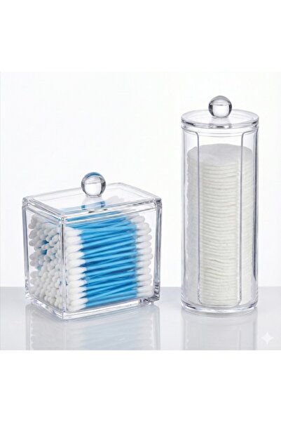 ELİZ BERRA MODA Kulak Çubuğu ve Makyaj Pamuğu Organizeri Set