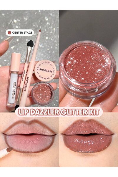 SHEGLAM Lip Dazzler Glitter Kit – Center Stage - (Rose Gold Parıltılı)