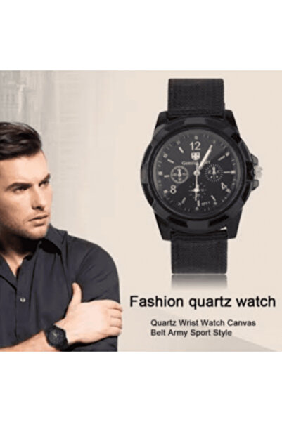 CRM Set ceas bărbătesc cu 4 brățări, Gemius ARMY, CRM, curea textilă, negru