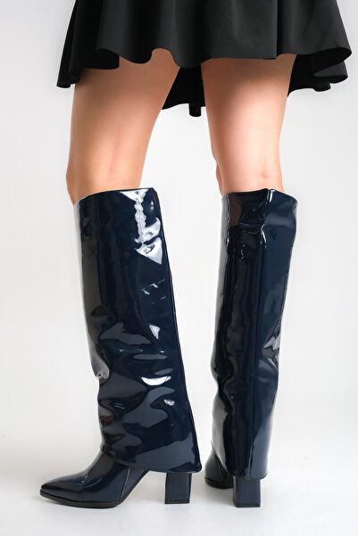 Shoesers Жіночі черевики-боти з особливим дизайном, що знімаються, на товстому каблуці, з гострим носком, на блискавці