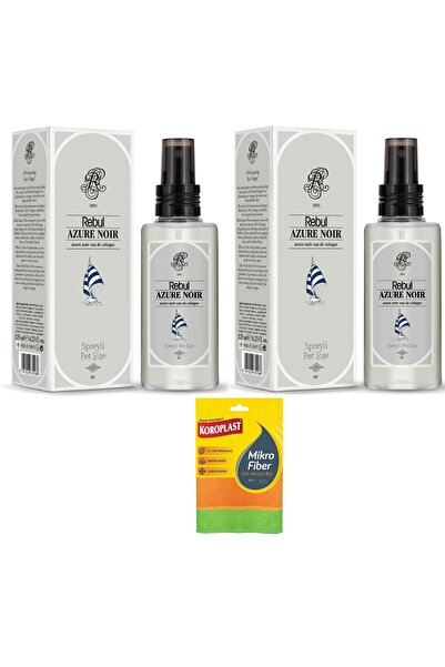 Rebul Azure Noır Kolonya 2 adet 125ml Pet koroplast çok amaçlı mikrofiber bez...