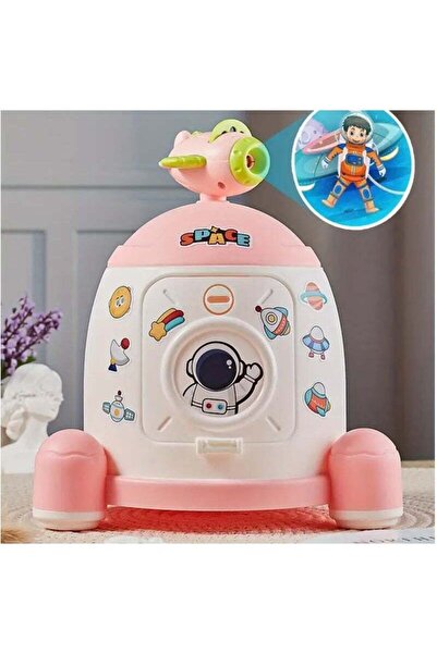 Arabest Children's Space Theme ATM 3-6 Year Old Cartoon Projection, Durable ABS Material (Pink)