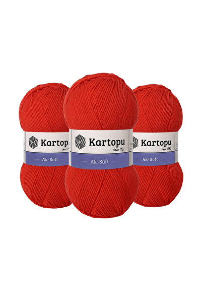 Kartopu Ak-Soft Hand Knitting Yarn 100 Gr. 3 Pieces K237