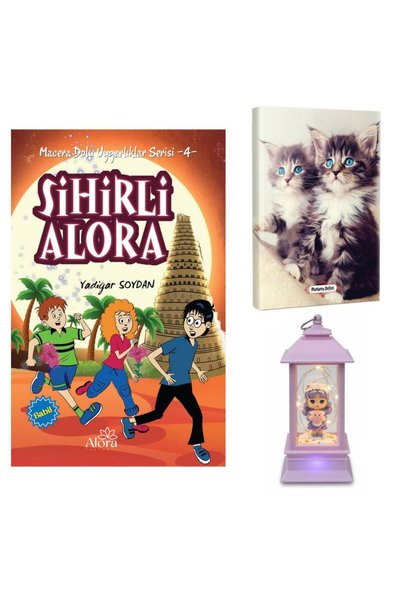 HalkKitabevi Sihirli Alora - Maviş Kediler Girl's Lantern Type Snow Globe wit...