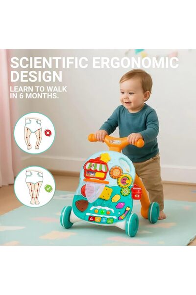 Playgro 2 In 1 Walker And Activity Table – Engaging Baby Toy for Development, 0+ Months, 40cm