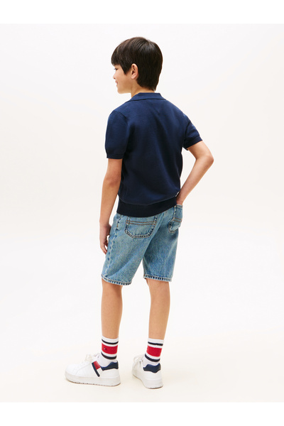 Tommy Hilfiger Boys Navy Blue Cotton Polo T-Shirt Sweater