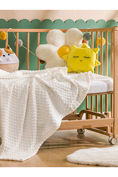 LC Waikiki Lcw Home Ma Bella Ecru Wellsoft Bud Patterned Baby Blanket 90X110 cm