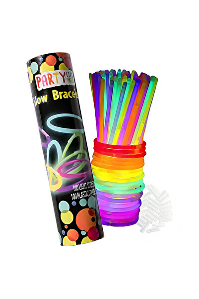 bebeLOGIC Set 100 bratari luminoase si colorate, petreceri fosforescente, Glow Sticks, Multiolor, bebeLOGIC™