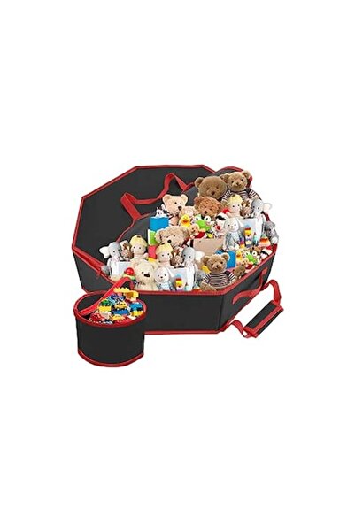 VERONLY 66L Round Foldable Toy Storage Box, 76x76x20 cm, Black