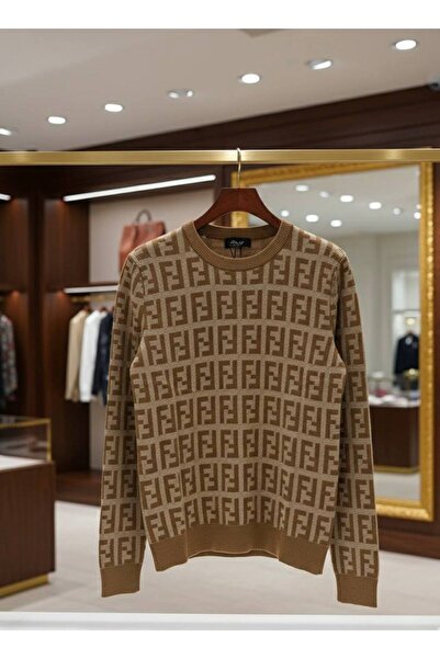 YusGos Women's Crew Neck Letter Pattern High Quality Knitwear Sweater