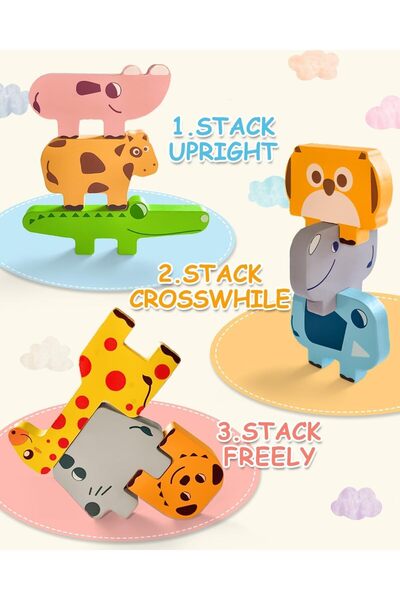 Generic Montessori Toys for Boys and Girls Ages 1-4, 10-Piece Wooden Animal S...
