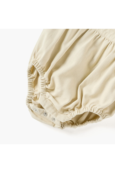 giggles Solid Sleeveless Dungaree with Pocket and Button Closure