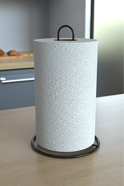 Home Stuff Black 3-Piece Square Bread Serving Presentation Set, Upright Roll Towel Holder, Cage Napkin Holder