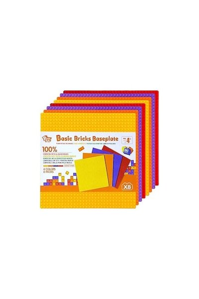 Pairez Toys 8-piece construction base set, 32x32 studs, rainbow colors, 25x25 cm