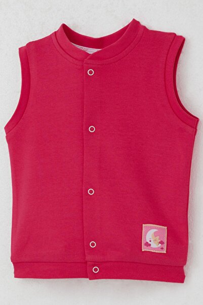Breeze Baby Girl Vest with Snap Fasteners Cute Sleepy Star 4 Months-1 Year Old, Pink