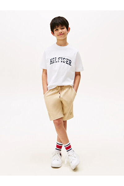 Tommy Hilfiger Boys White Mixed Logo Raglan Sleeve T-Shirt