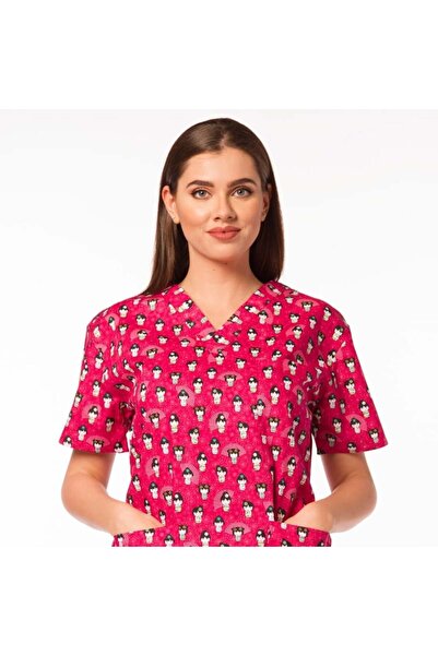 Femina Medical Kult 100% cotton medical blouse with Printed for women