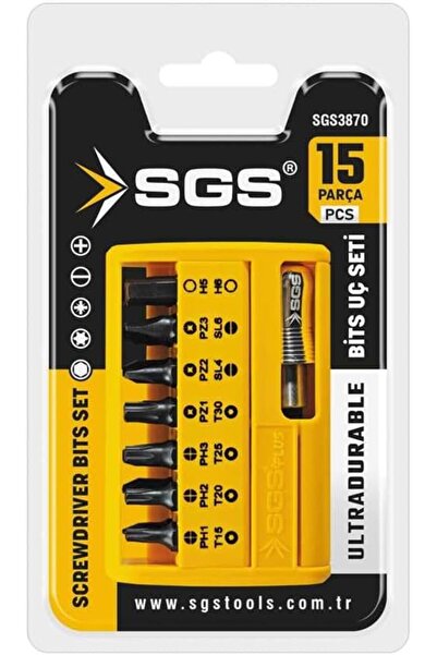 Yıldızan 15 Parça Profesyonel BİTS UÇ VE HIZLI ADAPTÖR SETİ SGS3870