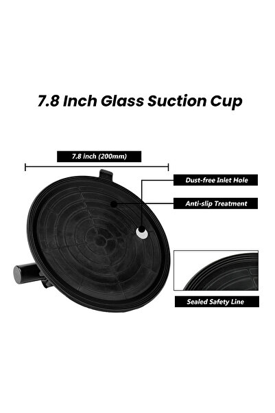 Generic 7.8-inch 200mm Heavy Duty Vacuum Suction Cup Lifter for Safe Handling of Smooth Non-Porous Surfaces