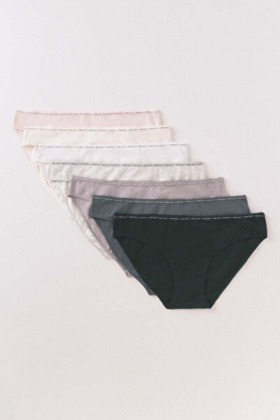 Women'secret Pack of 7 classic neutral cotton panties with logo