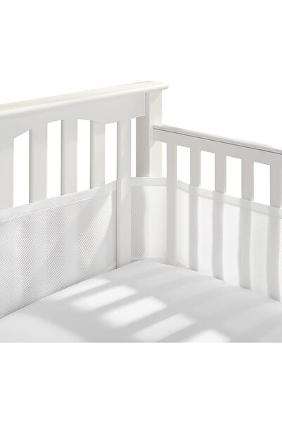 KEPTFIT طقم واقي سرير أطفال شبكي ثلاثي الأبعاد قابل للتهوية باللون الأبيض (34...