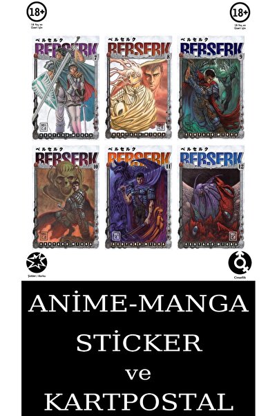 Athica Berserk 7-8-9-10-11-12 Manga Seti (6 KİTAP) / Anime-Manga Sticker ve K...