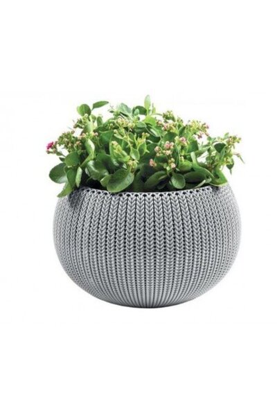 Keter Cozies M Cloudy plant pot, grey, 9.4 L
