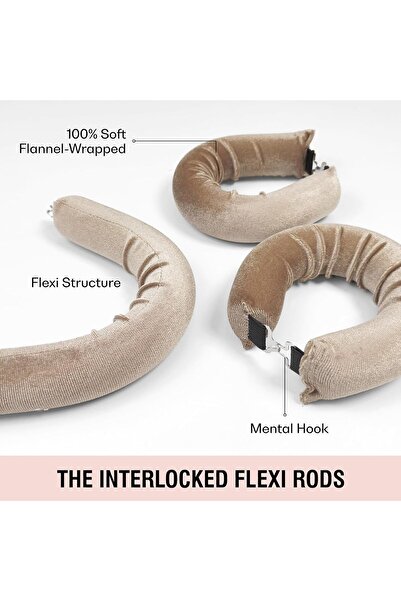 Bukela Heatless Hair Curler - 3 PCS Flexi Rods with Hook (Pink, One Size)