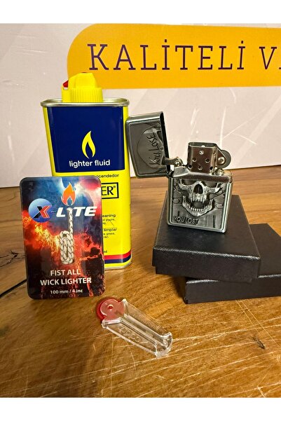 titumarket Ağır ve Şık Model Kapaklı Benzinli Çakmak Seti