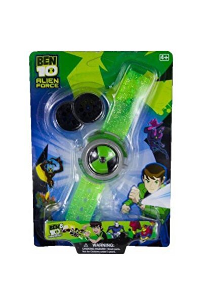 Oyuncakcı&Burada projeksiyonlu Benten Saati Benten Saat Lastik Kordonlu Disk Fırlatan 3 Parça Ben Ten Oyuncak Saat