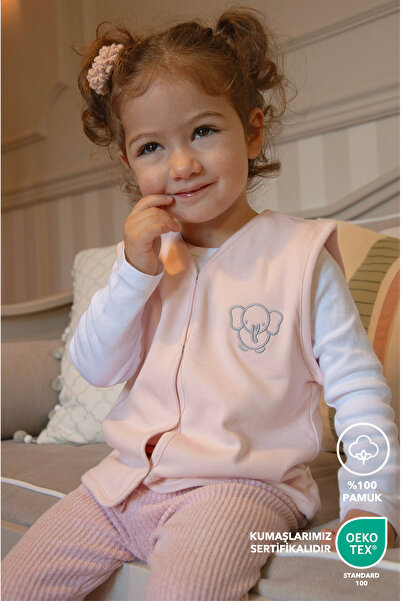 Lilalinda Baby/Child 2-Piece Vest 100% Cotton with Embroidery Detail